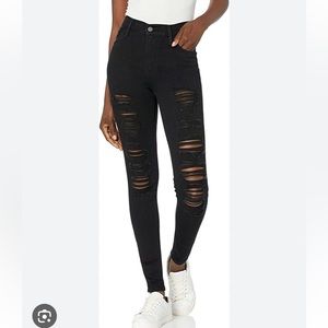 LEVI'S 720 HIGH RISE SUPER SKINNY DISTRESSED JEANS SIZE 31x30 BLACK STRETCH